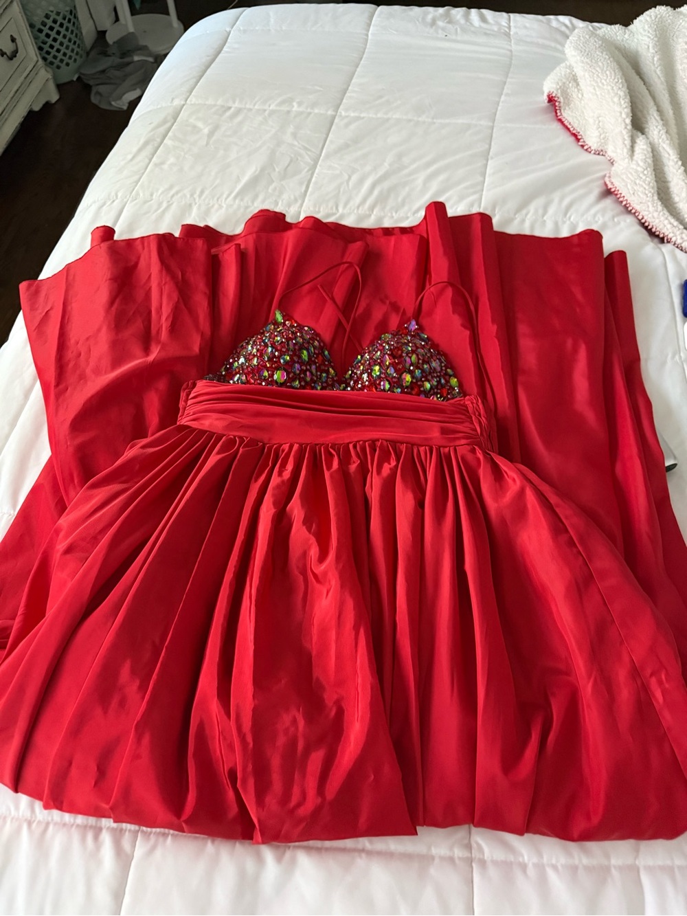 CeCe Red and White Two-Tone Jacket